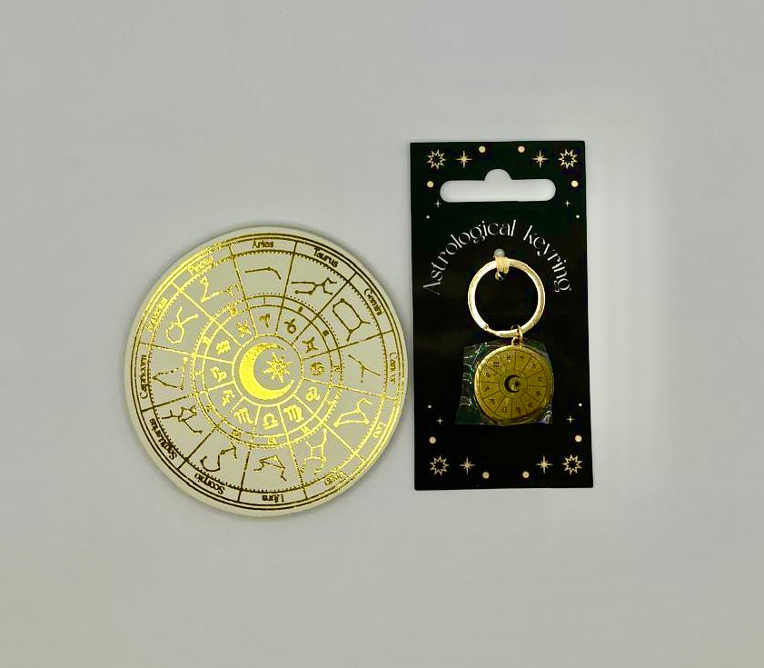 Astrology Coaster and Keyring Set